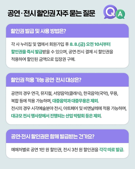 공연 1만 원·전시 3000원 할인, 선착순 배포!