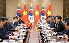 이재명 대통령과 또 럼 베트남 당 서기장이 11일 서울 용산 대통령실 청사에서 한·베트남 확대 정상회담을 하고 있다. 2025.8.11 [대통령실통신사진기자단](사진=저작권자(c) 연합뉴스, 무단 전재-재배포 금지)