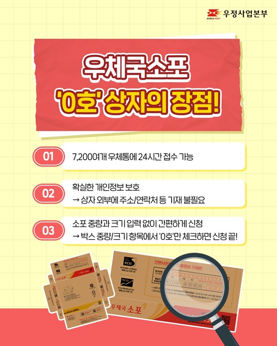 우체국소포 ‘0호’ 상자 출시!