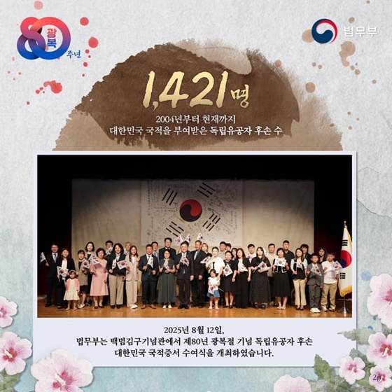 국적증서로 영웅과 후손을 잇다