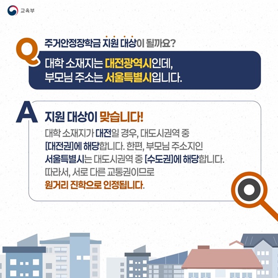 주거 부담 덜어주는 주거안정장학금 Q&A