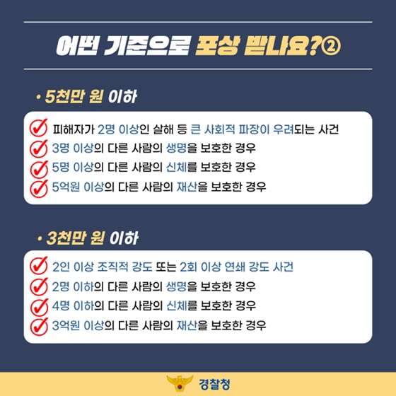 여러분의 신고에 보답합니다!