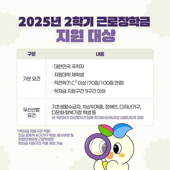 2025년 2학기 장학금 완전 정복 국가·근로·주거안정장학금 신청 안내!