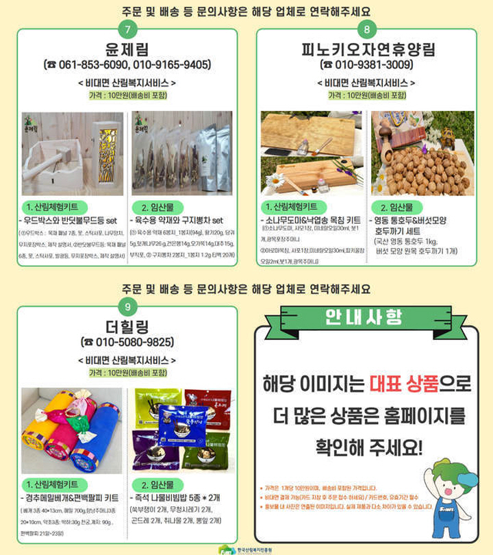 교통약자나 60세 이상의 고령자가 비대면으로 이용할 수 있는 산림복지서비스.