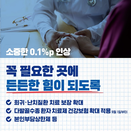 여러분의 소중한 보험료 더 건강한 대한민국으로 돌려드리겠습니다