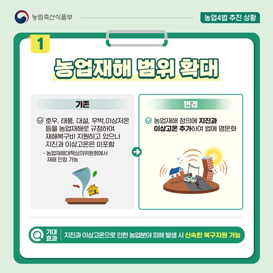 농어업재해대책법 개정사항
