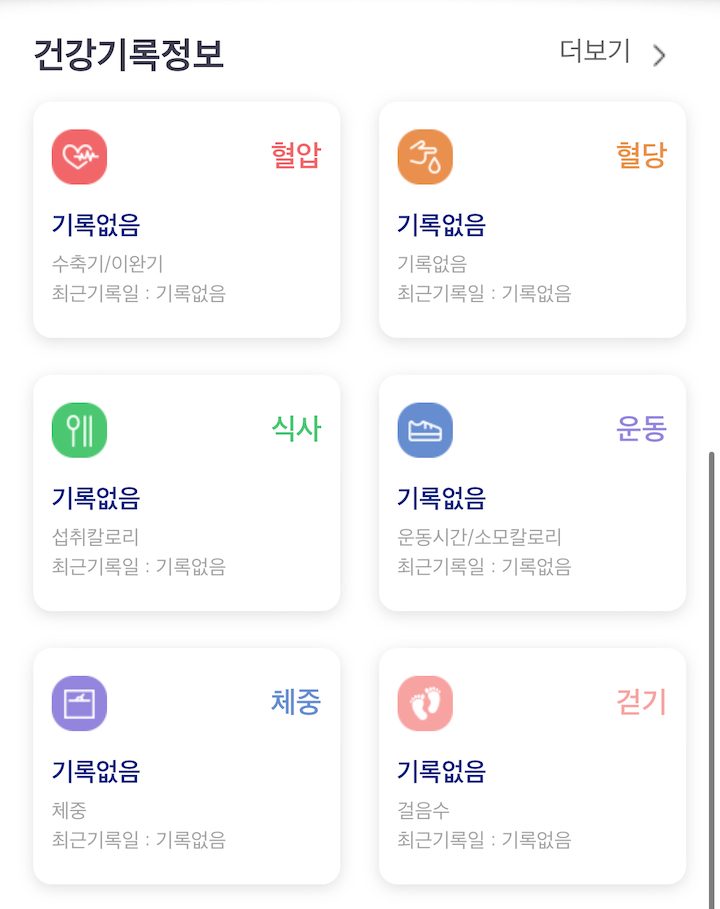 건강기록정보를 입력한 뒤 꾸준히 관찰 및 관리할 수 있는 기능도 이용할 수 있다.