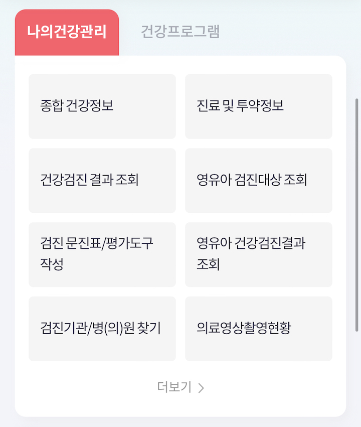 건강관리를 위해 이용할 수 있는 다양한 항목들.