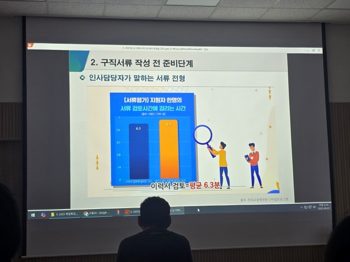 '2025년 新이력서, 자기소개서 작성하기' 강의 자료.
