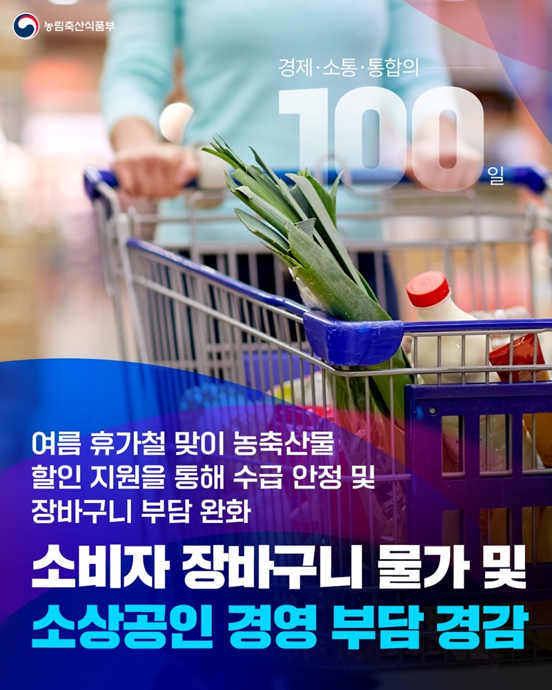소비자 장바구니 물가 및 소상공인 경영부담 경감 하단내용 참조