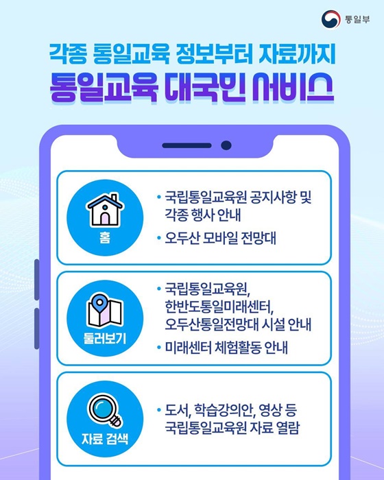 이제 쉽고 편리하게 이용해요 통일교육 디지털 플랫폼
