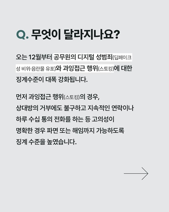 공무원 디지털 성범죄 등 징계 기준을 강화합니다
