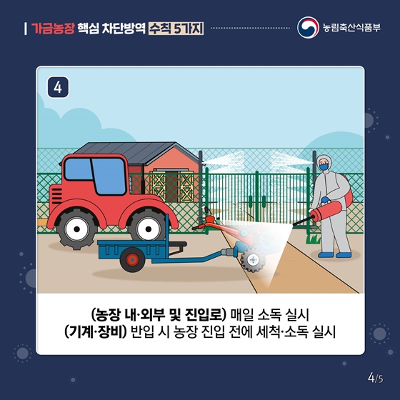 가금농장 핵심 차단방역 수칙 5가지