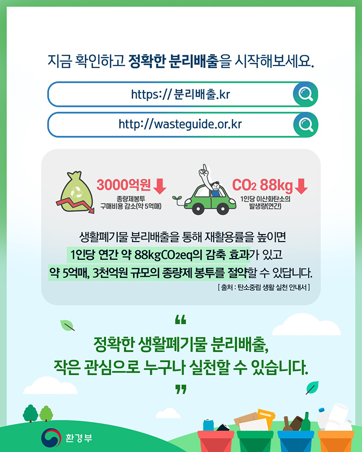 분리배출 효과 (자세한 내용은 본문에 설명 있음)