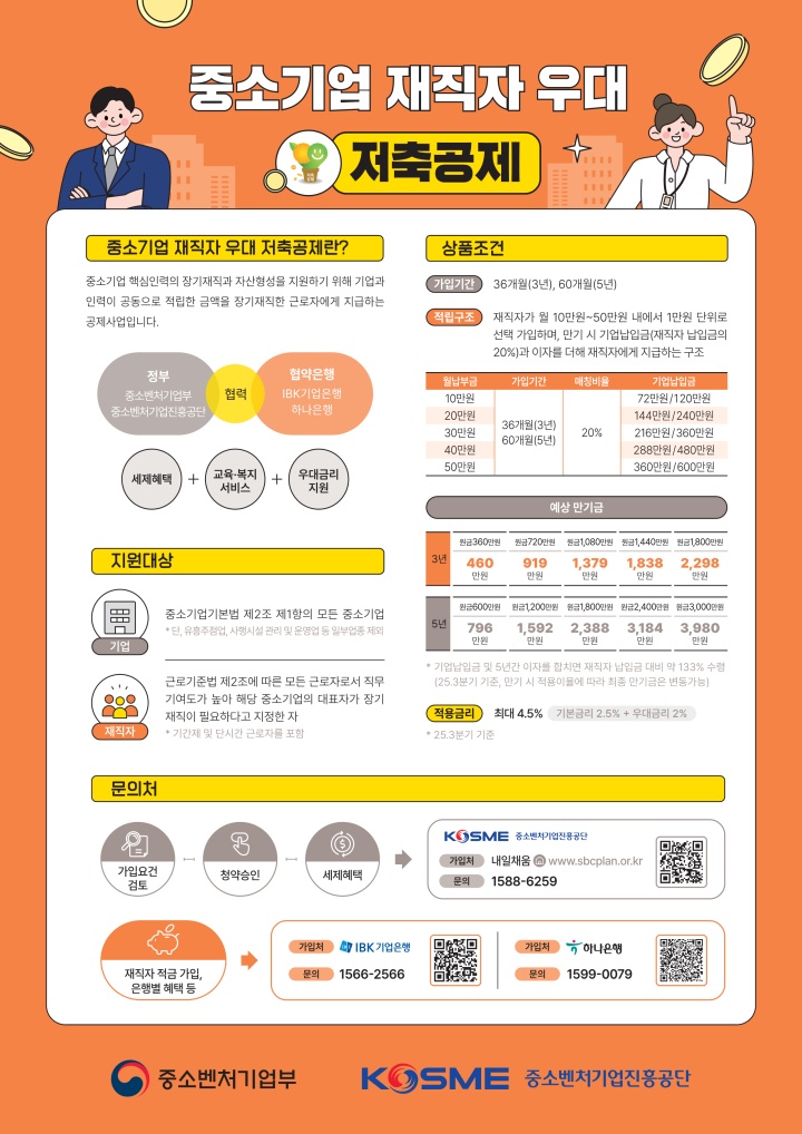 중소기업 재직자 우대 저축공제 안내문.(중소벤처기업부 제공)