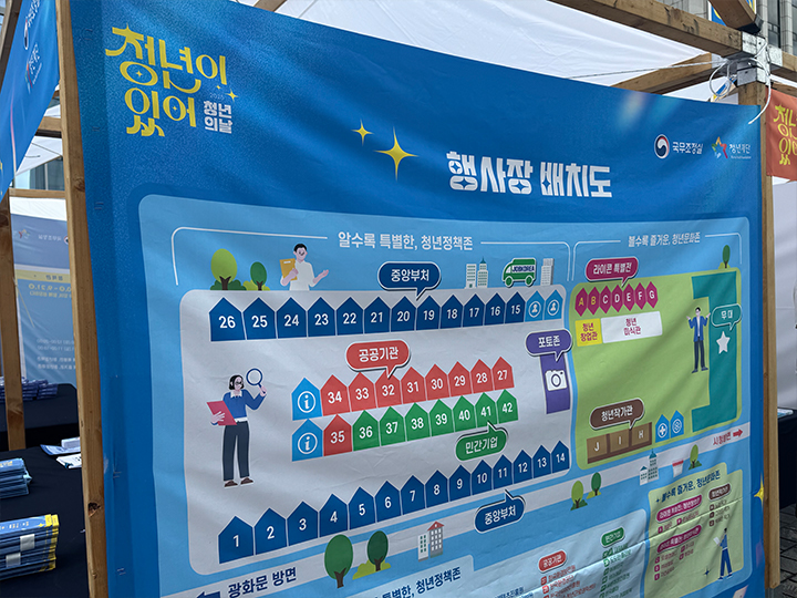 청년정책 박람회 행사 배치도.