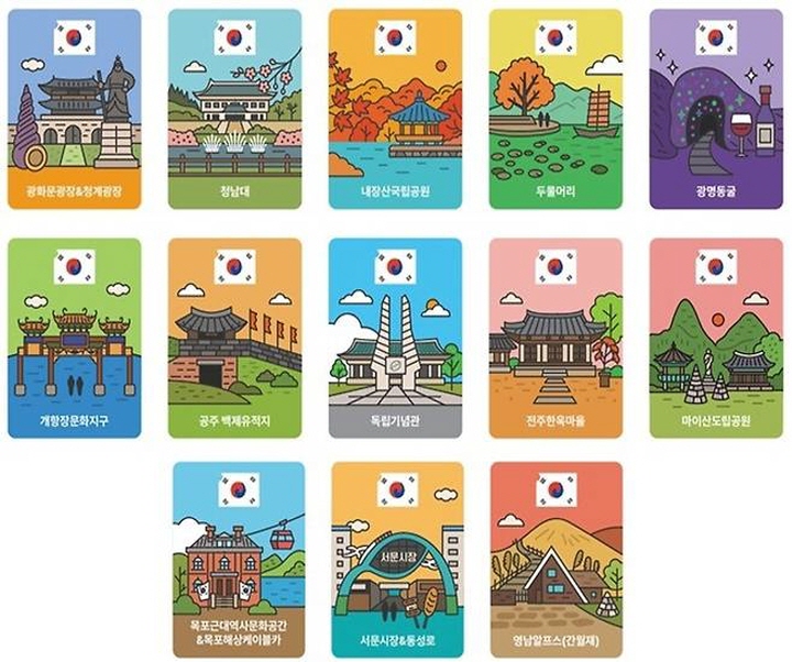 광복 관련 관광지 13곳을 방문하면 선착순으로 일장기 위에 태극기를 그려 독립 의지와 애국심을 표현한 '진관사 태극기'를 활용해 디자인한 광복 기념 자석을 준다. (출처=문화체육관광부)