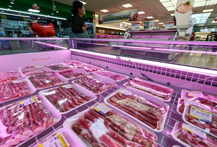 서울 시내 대형마트에 진열된 돼지고기.(ⓒ뉴스1, 무단 전재-재배포 금지)