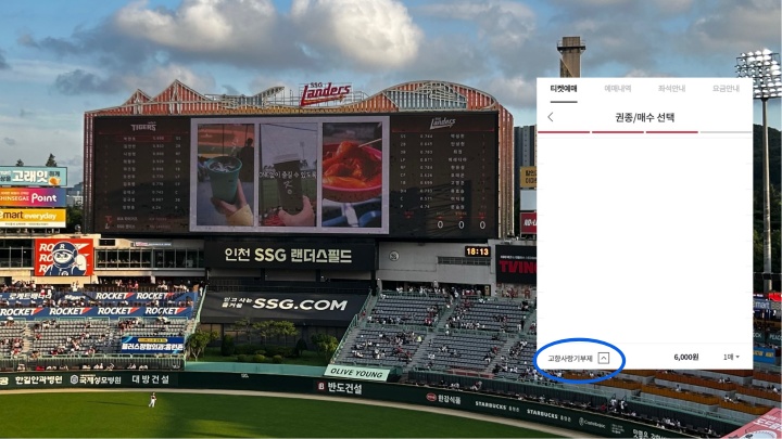 고향사랑기부제에 참여하고 받은 답례품으로 야구 경기를 즐기는 모습.