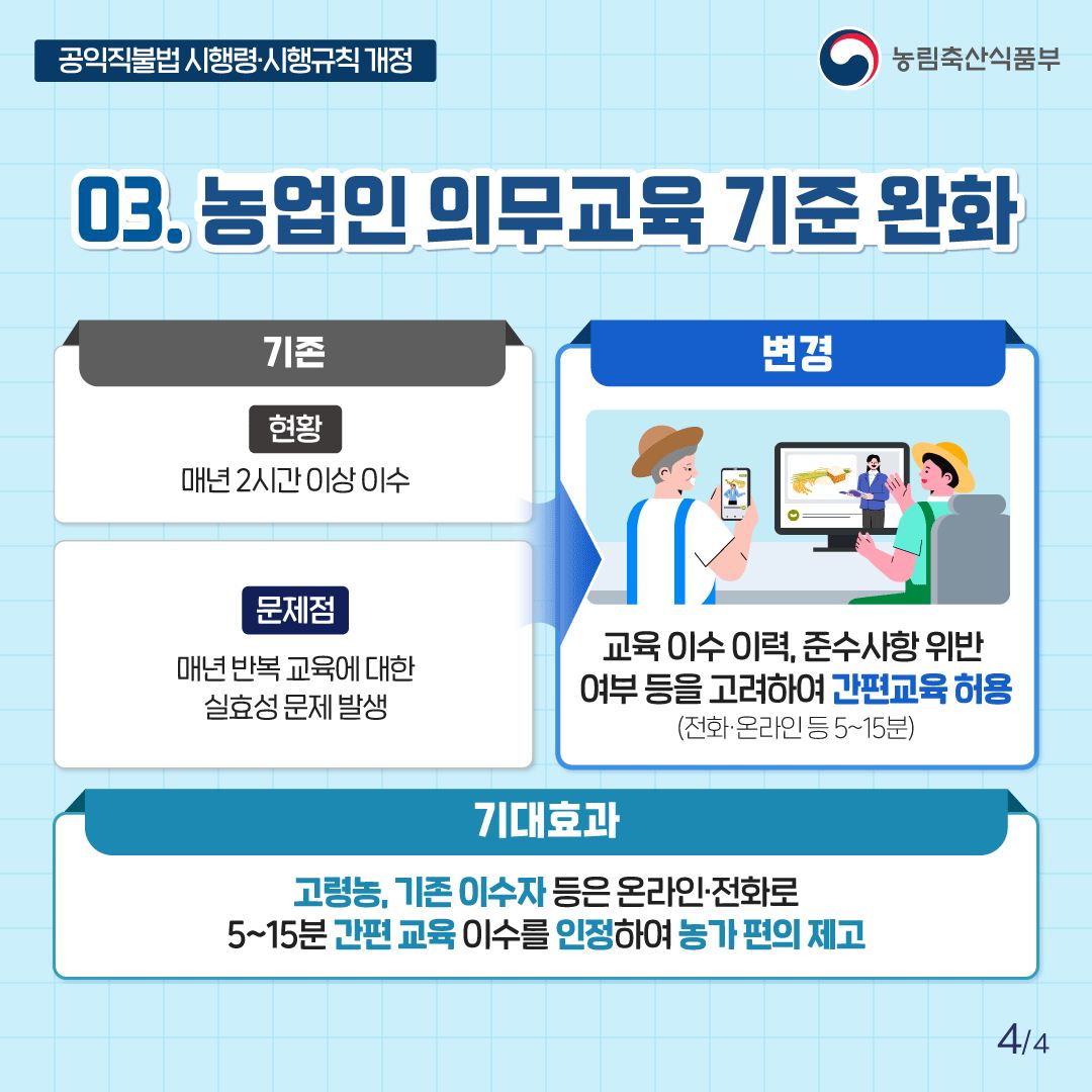 공익직불 준수사항이 완화됩니다!