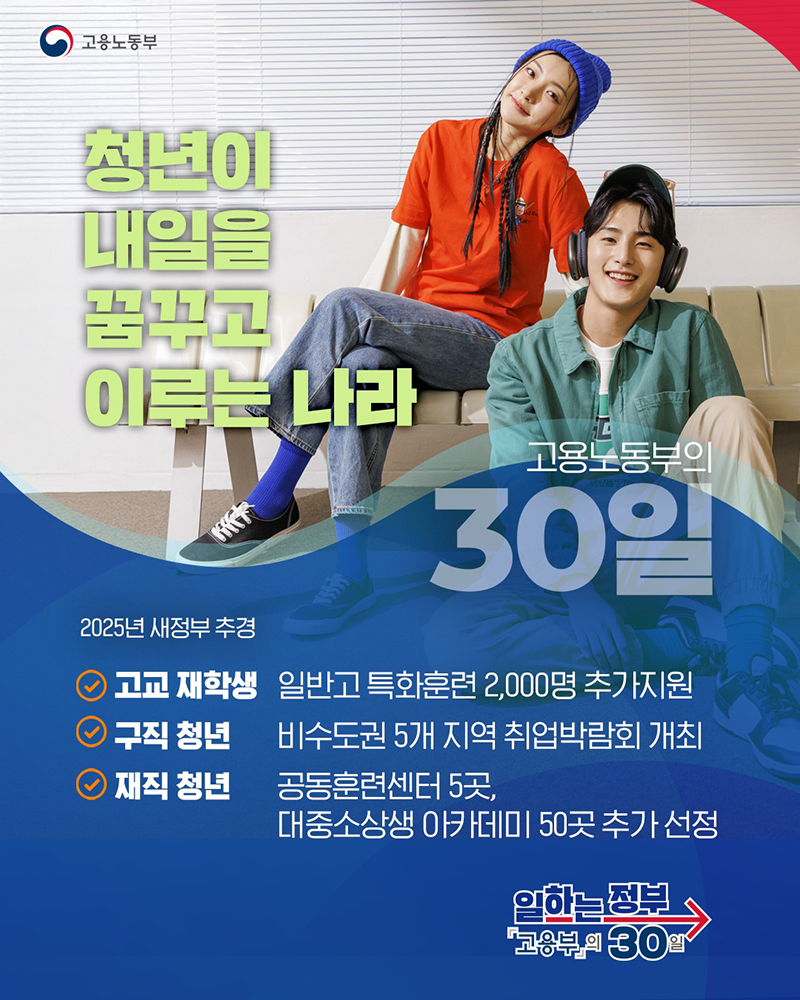 새 정부의 30일간의 여정 💪🌱청년이 내일을 꿈꾸고 이루는 나라 청년의 도전을 함께합니다.  하단내용 참조