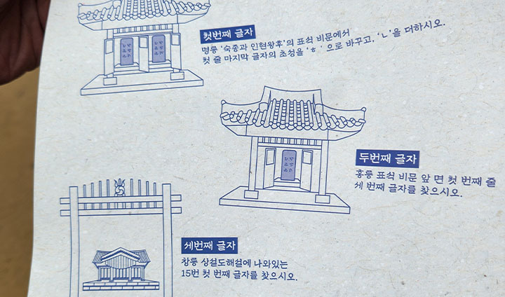 왕릉을 단순히 돌아보기만 하는 것이 아니라, 좀 더 몰입해서 관람할 수 있도록 참여형 캠페인이 진행되고 있었다.