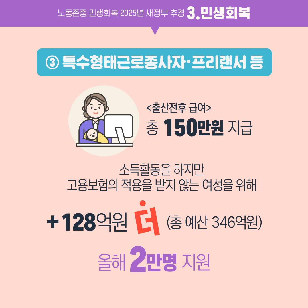 노동존중·민생회복! 2025년 새정부 추경 소식 ③민생회복
