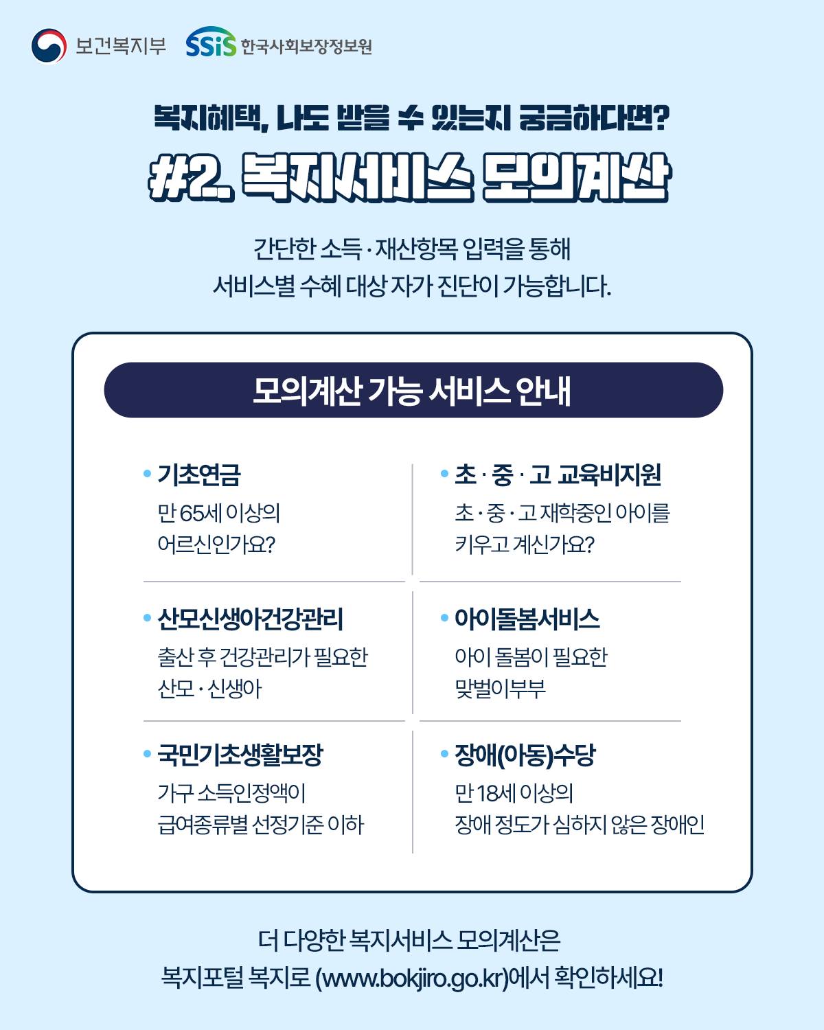 딱 맞는 순간, 딱 맞는 복지! 복지로와 함께라면 나에게 딱 맞는 복지 혜택을 한눈에!