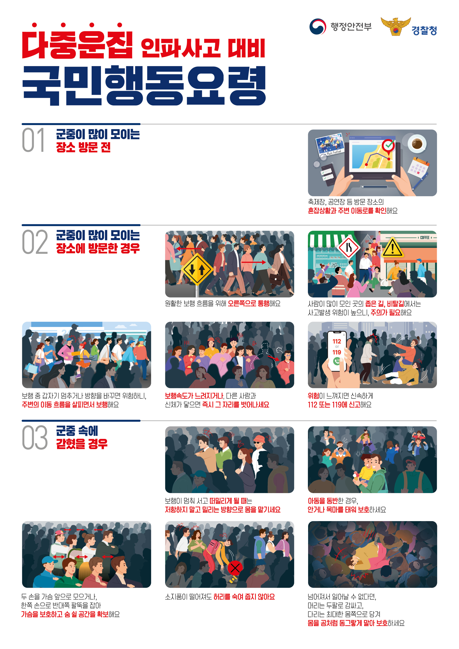 다중운집 인파사고 대비 국민행동요령 하단내용 참조