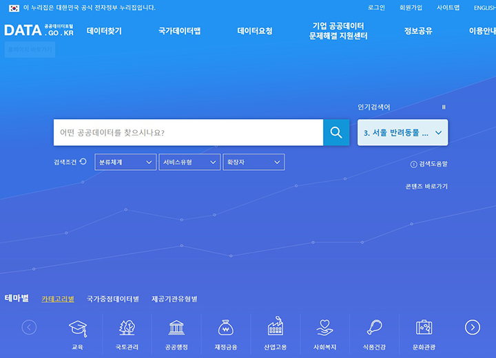 복구된 '공공데이터포털' 누리집