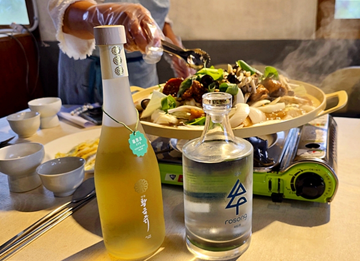 안동찜닭과 페어링한 가양주.