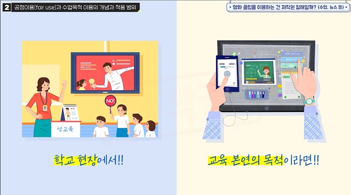 즉, 유빈아카이브처럼 개인이 문제집을 무단으로 전부 복제해서 사용하는 것은 엄연한 불법이다. (출처=저작권 e-배움터)