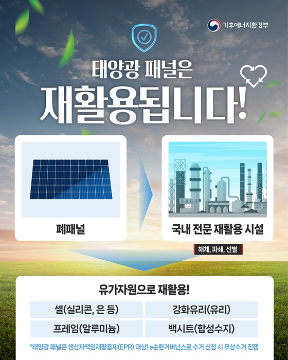 태양광 패널 안전하게 쓰고, 다시 자원으로!
