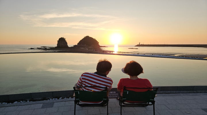 꽃지 해변의 아름다운 낙조.