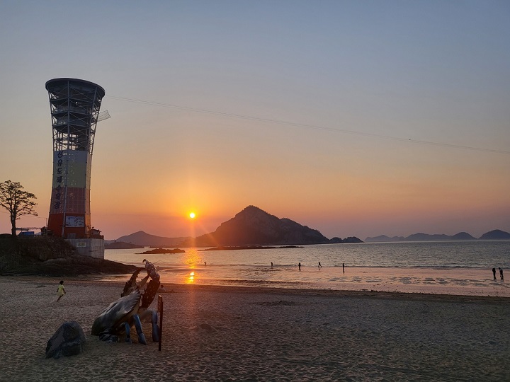 선유 8경 중 하나인 선유도 해수욕장 낙조.