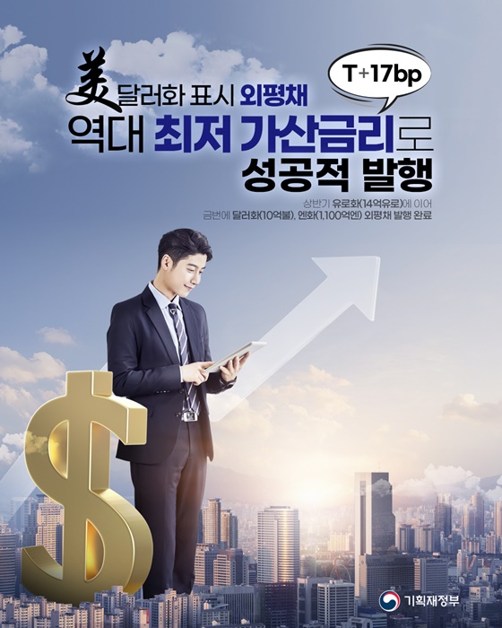 美 달러화 표시 외평채 역대 최저 가산금리로 성공적 발행