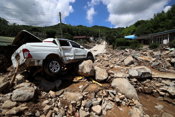 산사태 피해를 입은 경남 산청군 신등면 율현마을.(ⓒ뉴스1, 무단 전재-재배포 금지)