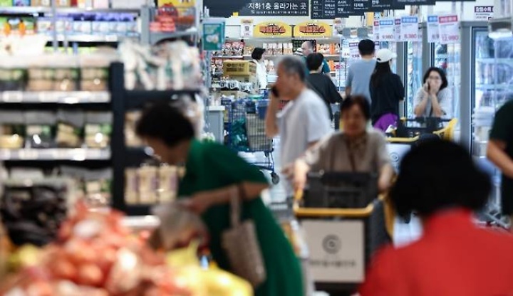 서울 시내 대형마트에서 시민들이 장을 보는 모습.(ⓒ뉴스1, 무단 전재-재배포 금지)