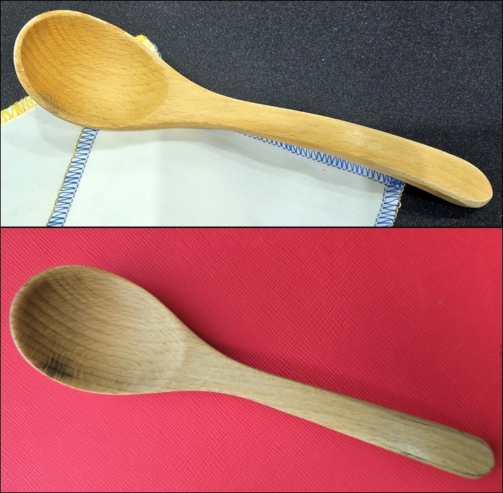 위의 나무 수저가 새것처럼 달라졌다.