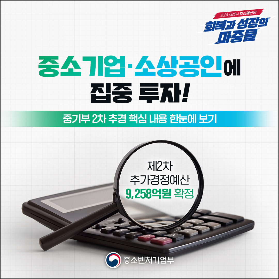 중소기업·소상공인에 집중 투자! 중기부 2차 추경 핵심 내용 한눈에 보기