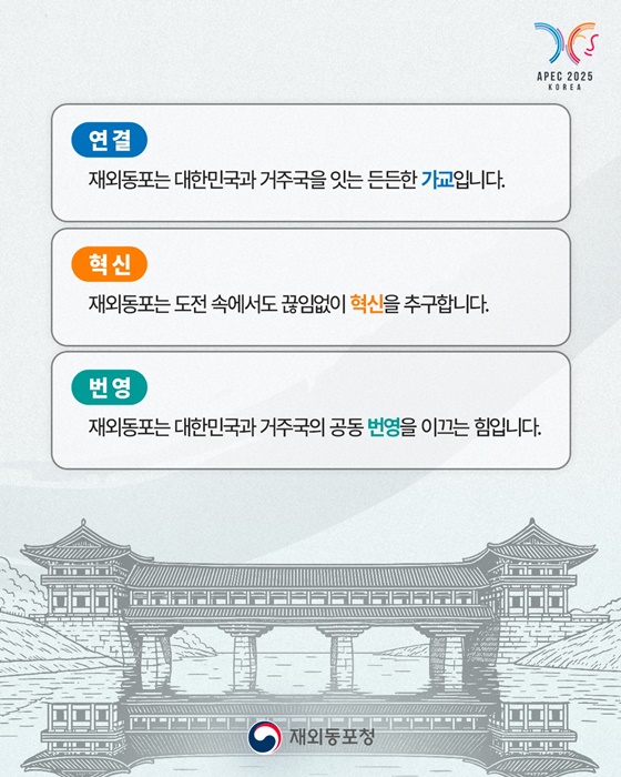 재외동포와 함께 APEC 2025의 성공 개최를 기원합니다