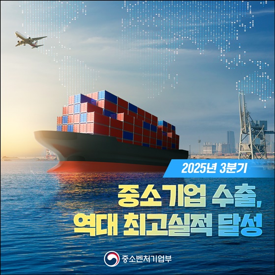 2025년 3분기 중소기업 수출 역대 최고실적 달성