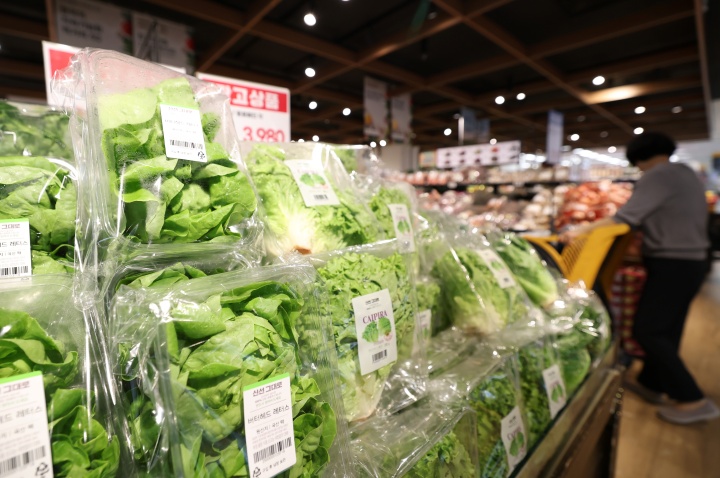 서울의 한 대형마트에서 고객들이 채소를 구매하는 모습.(ⓒ뉴스1, 무단 전재-재배포 금지)