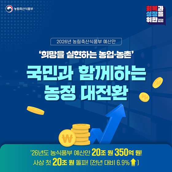 희망을 실현하는 농업·농촌, 국민과 함께하는 농정 대전환