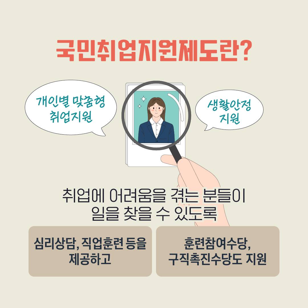 2025년 새정부 추경예산 개인별 맞춤형 취업지원 & 생활안정지원