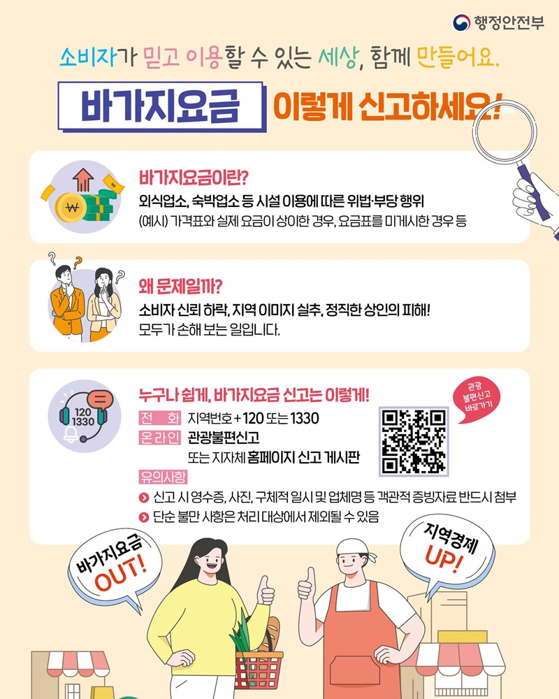 바가지요금 이렇게 신고하세요! 하단내용 참조