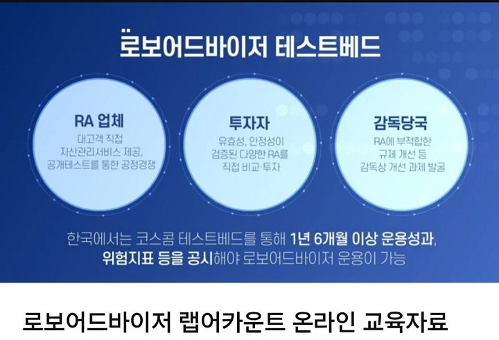 로보어드바이저는 고도화된 알고리즘과 빅데이터를 통해 로봇이 포트폴리오 관리를 수행하는 온라인 자산관리 서비스다.