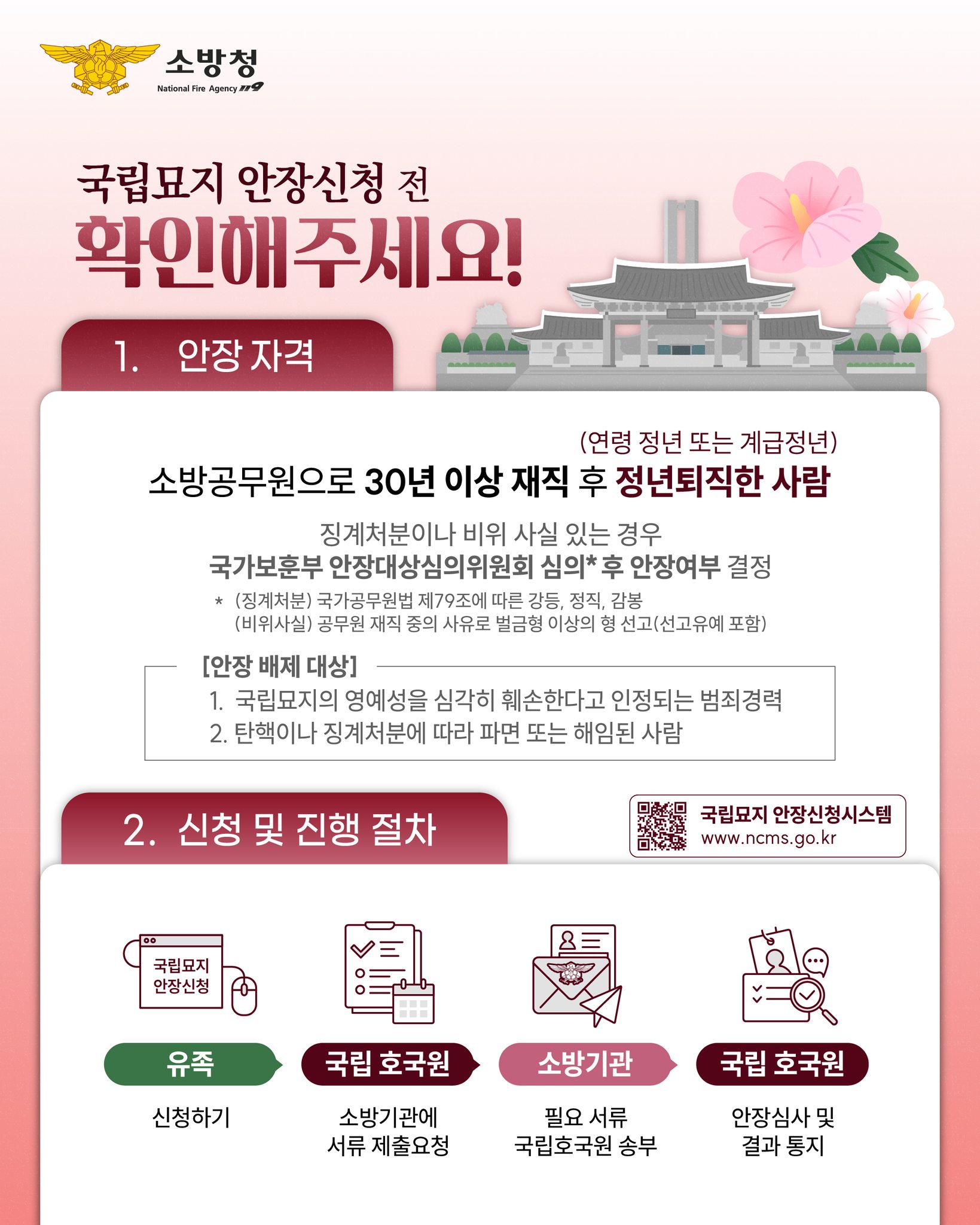 30년 이상 재직한 소방공무원 국립묘지 안장 안내 (2025년 2월 28일부터 시행)