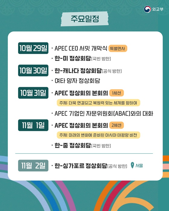 이재명 대통령 2025 APEC 정상회의 의장 자격 참석