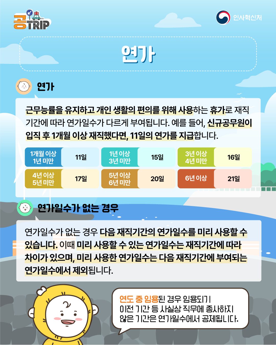 공무원·공직사회로 입문하는 새로운 여정! 연가